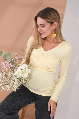 Лонгслів для вагітних та годуючих Isobel Кремовий Yula Mama