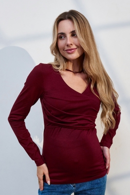 Лонгслів для вагітних та годуючих Isobel Бордовий Yula Mama