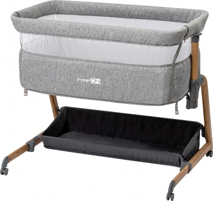 Ліжечко для дитини приставне Bliss Сірий FreeON