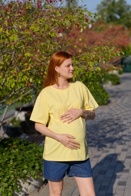 Бавовняна футболка для вагітних і годуючих Ankara Жовтий Lullababe